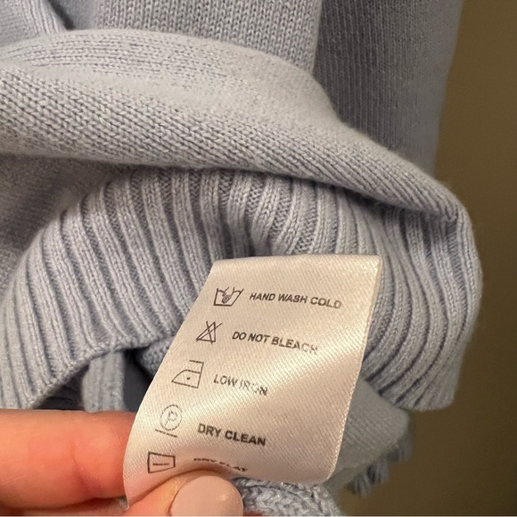 Ann Mashburn Light Blue 100% Cashmere Turtleneck Long Sleeve Sweater | M - Picture 5 of 7